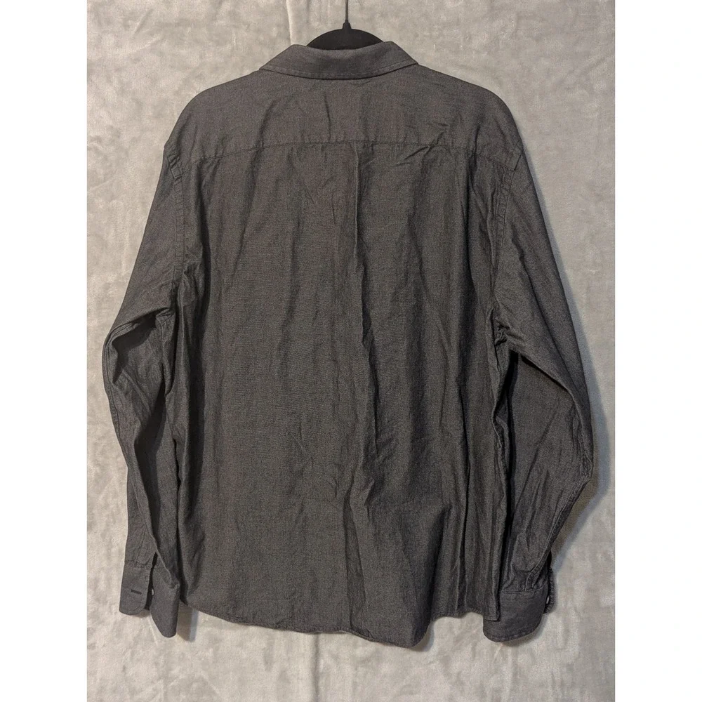 UNTUCKit Button Down Shirt Mens XL Charcoal Gray Cotton Long Sleeve Textured